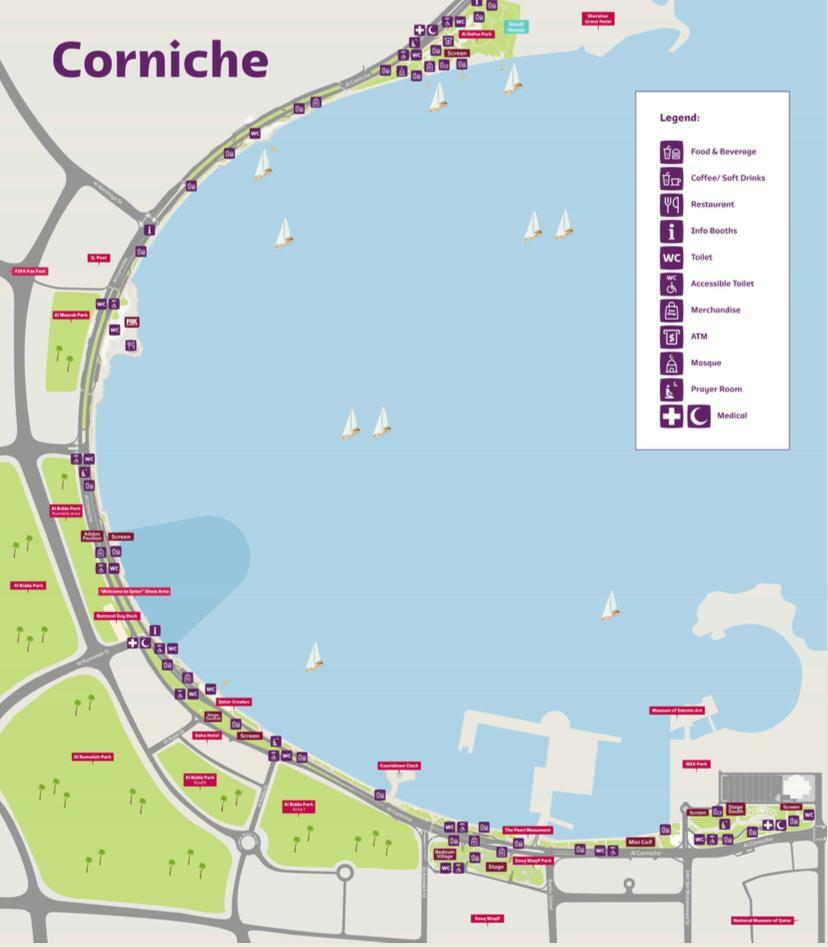 Qatar World Cup 2022 Corniche Activation Map