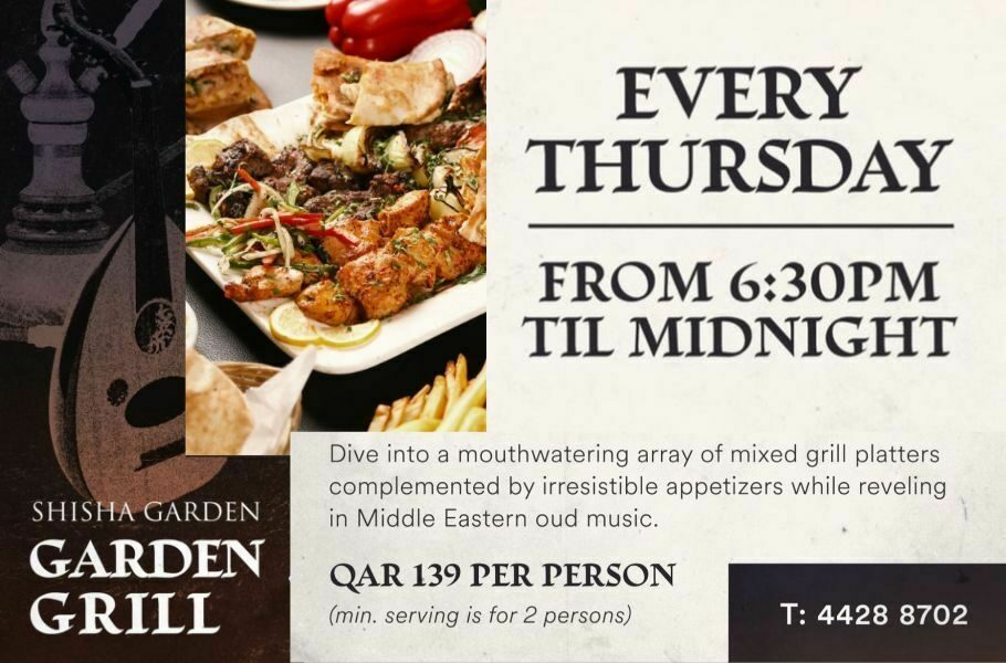 ILoveQatar.net | Garden Grill at Shisha Garden - La Cigale Hotel
