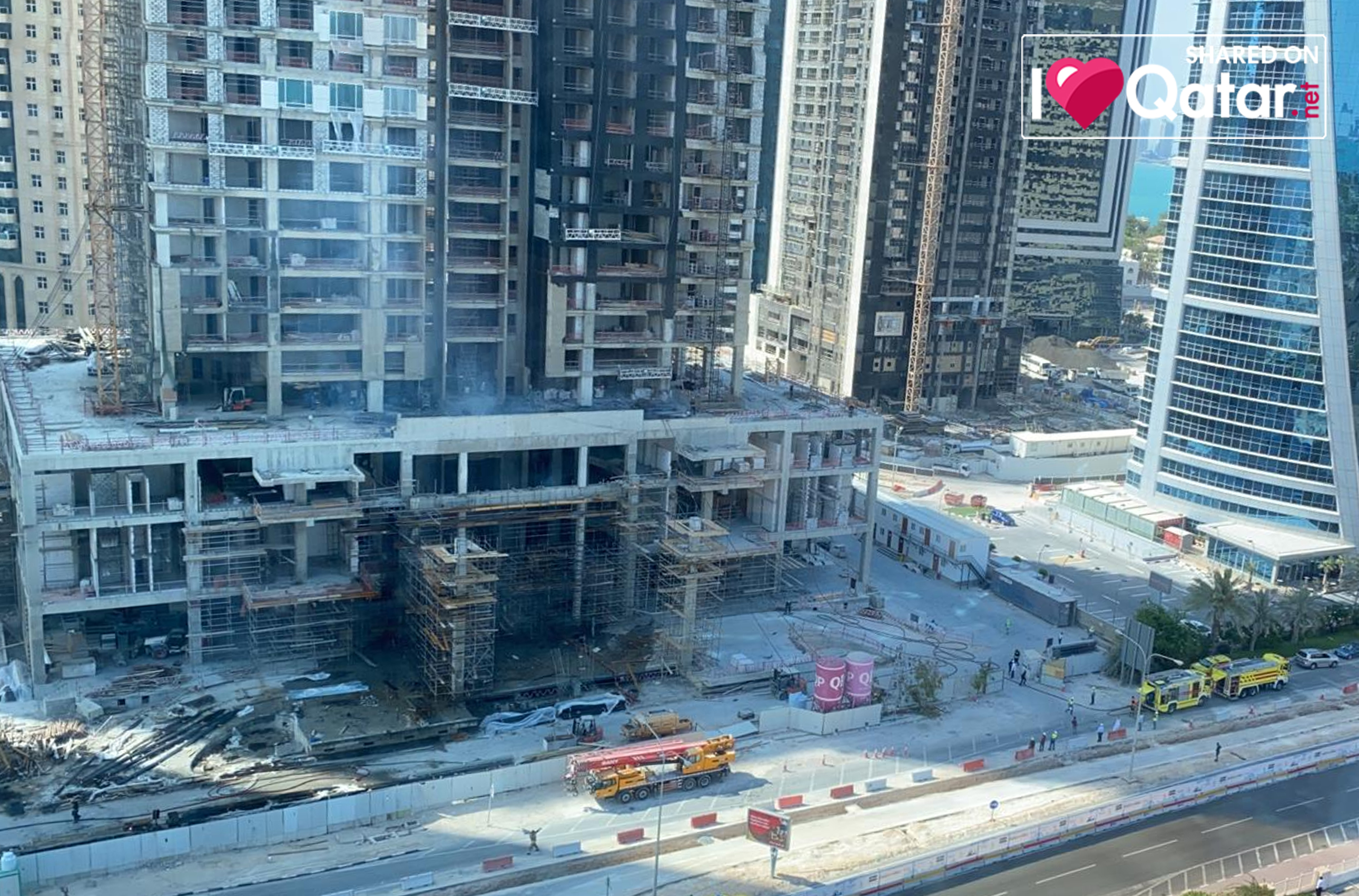 ILoveQatar.net | Fire contained at a building under construction in ...