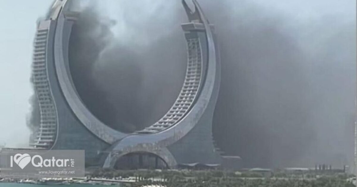 ILoveQatar.net | Fire breaks out in a tower in Lusail