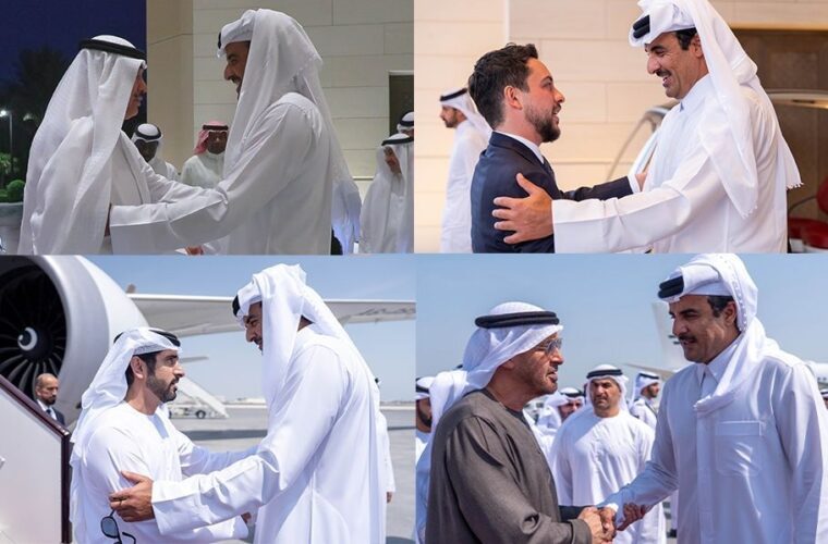H.H. the Amir hosts Jordanian, Kuwaiti, and UAE leaders in Qatar amid discussions on Israeli aggression and regional security talks