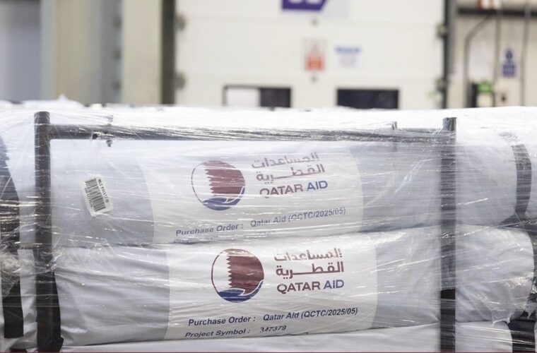Qatar launches land bridge of humanitarian aid to meet urgent needs of Palestinians in Gaza