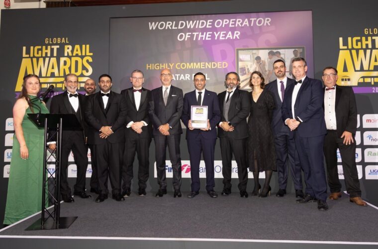 Qatar Rail earns “Highly Commended Award” at the Global Light Rail Awards 2025 for the second year in a row