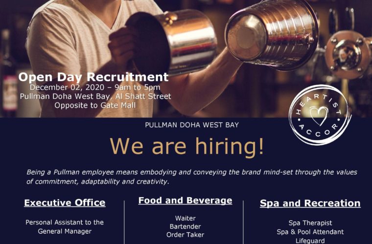 Pullman Doha West Bay is hiring!